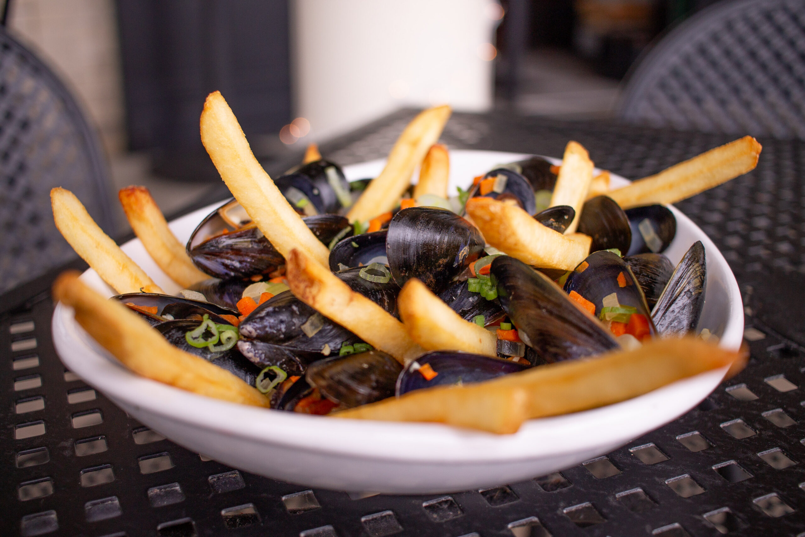 moules frites #1 PEI mussels in Buffalo NY lakeside restaurant